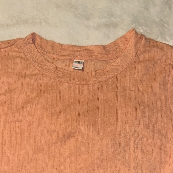 Old Navy Peach Long Sleeve Ribbed Top - Picture 6 of 7